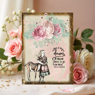 Alice au pays des merveilles vintage Fleurs Roses