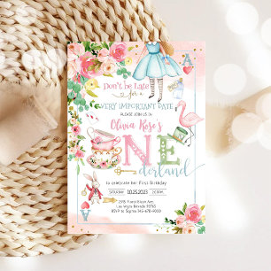 Alice au pays des ONEmerveilles Invitation d'anniv