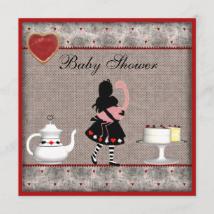 Alice aux Invitations du Baby shower de thé Flaman