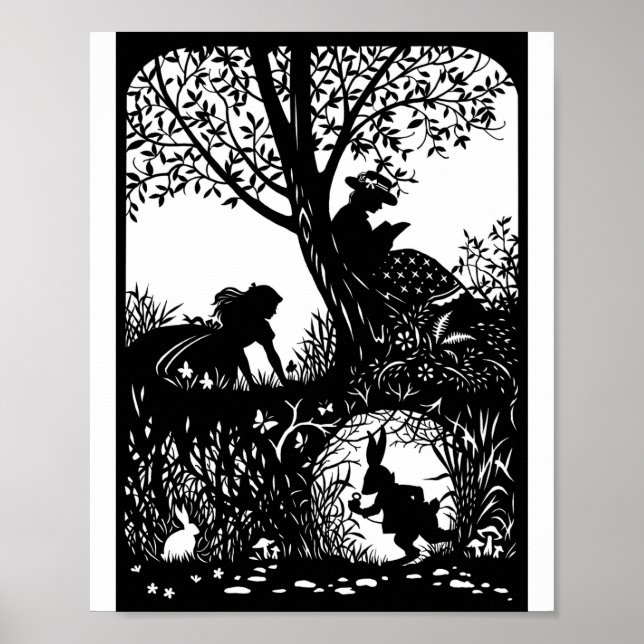 Alice avec le lapin Affiche (Devant)