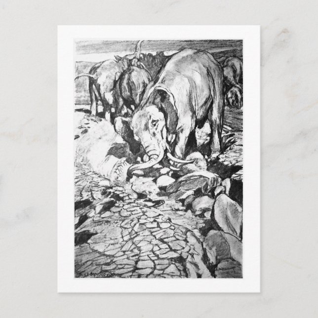 Alice B. Woodward : Carte postale Dinotherium art (Devant)