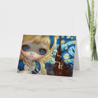 "Alice carte de voeux pendant nuit étoilée"