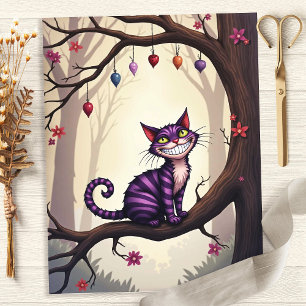 Alice Chat du Cheshire sur Papier de Scrapbook d'A