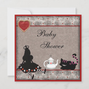 Alice & Cheshire Cat Baby shower Invitations de Te