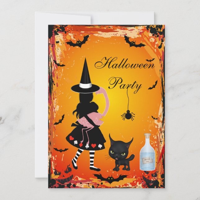 Alice dans des invitations de partie de Halloween (Devant)