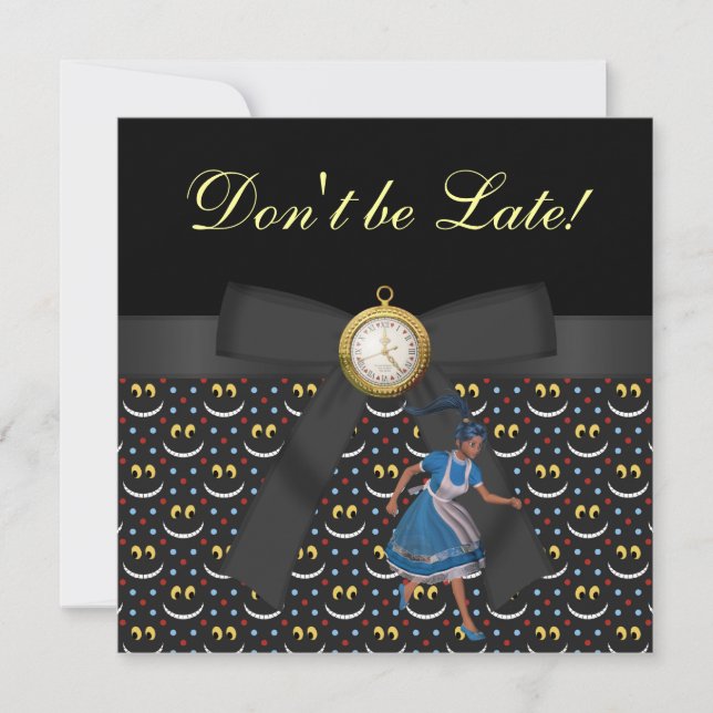 Alice dans des invitations de thé de baby shower (Devant)