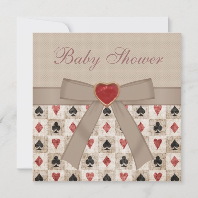 Alice dans des invitations de thé de baby shower (Devant)