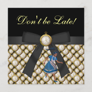 Alice dans des invitations fous de thé de