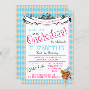 Alice dans la première invitation d'anniversaire