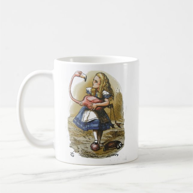 Alice dans la tasse de Flamant rose du pays des (Gauche)