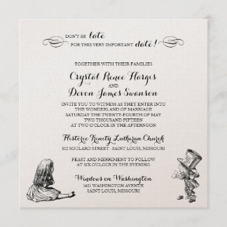 Alice dans le faire-part de mariage du pays des