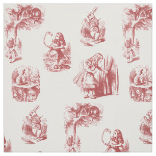 Alice dans le tissu de rouge du pays des