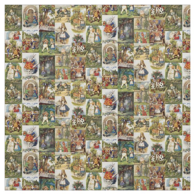 Alice dans le tissu lunatique de sergé du pays des (Échantillon)
