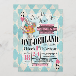 Alice dans les ?ères invitations d'anniversaire du
