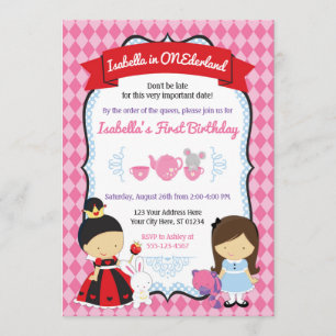 Alice dans ONEderland Invitation d'anniversaire
