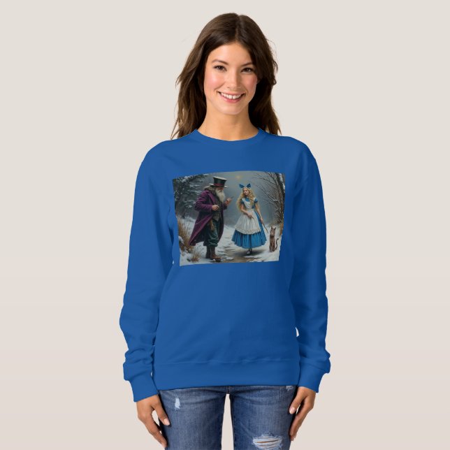 Alice d'hiver femme sweatshirt bleu (Devant entier)