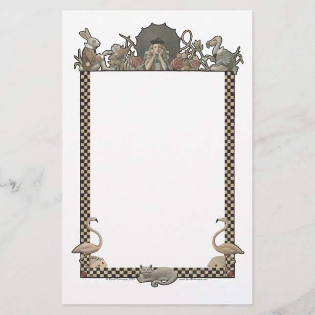 Alice en papeterie d'art du pays des merveilles, (Devant)