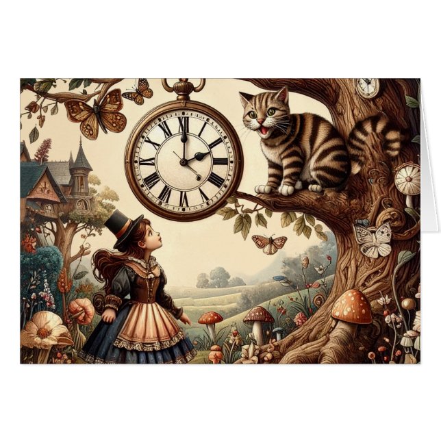 Alice et Chat du Cheshire : Fantaisie Merveilleuse (Devant horizontal)