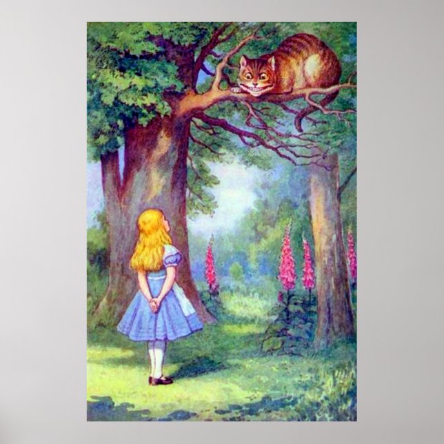Alice et Cheshire Cat Poster en pleine couleur (Devant)