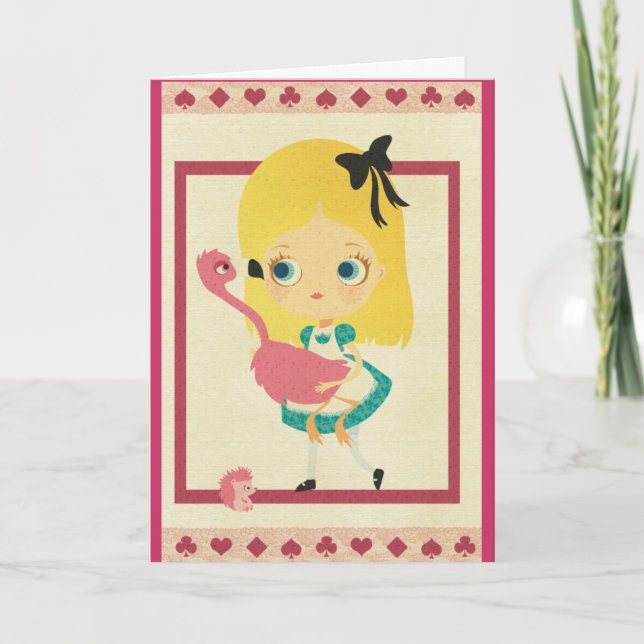Alice et la carte de voeux de Flamant rose (Devant)