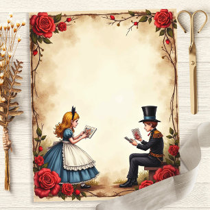Alice et le Chapelier Fou Papier de Scrapbook de L