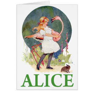 ALICE ET LE FLAMANT ROSE ROSE JOUENT DE LA CROQUET