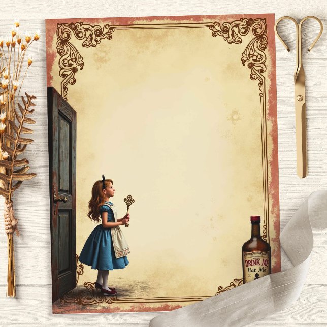 Alice et le papier scrapbook de la porte Bois-moi (Créateur téléchargé)