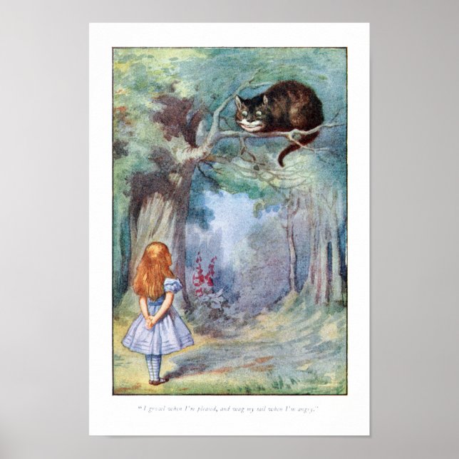 Alice in Wonderland Cheshire Chat Imprimer Poster (Devant)