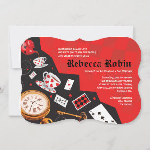 ALICE IN WONDERLAND Invitation Bat mitzvah