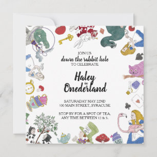Alice In Wonderland Party Invitation   Main tirée