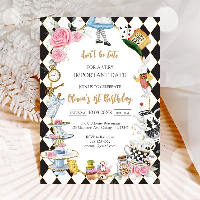 Alice in Wonderland Tea Party Birthday Invitation (Créateur téléchargé)