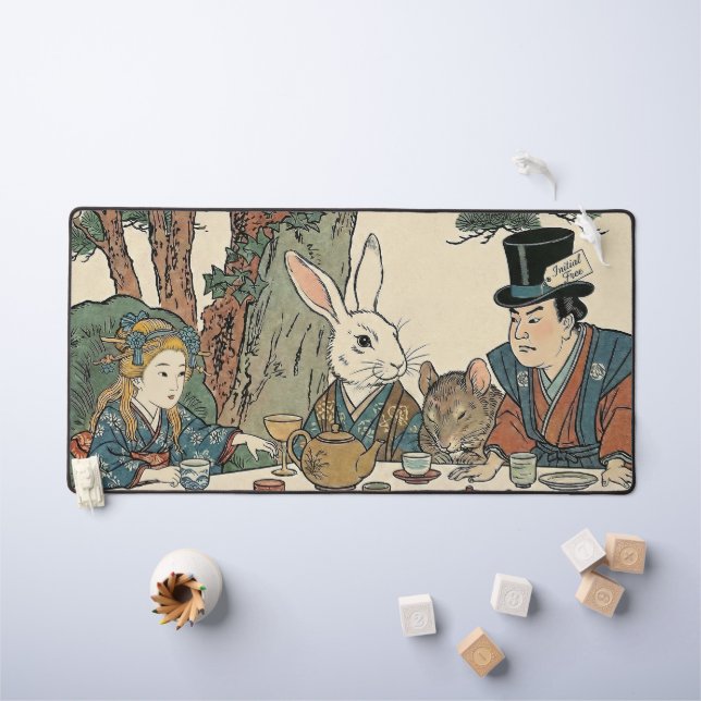 Alice Lost in Japan | Ukiyo-e Mad Tea Party (Tableau pour enfants)