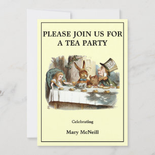 Alice Mad Hatter Tea Party Modèle 3 Invitation