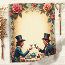 Alice Mad Hatter Tea Party Toast papier
