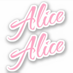 Alice Nom décoratif en rose x2 Sticker