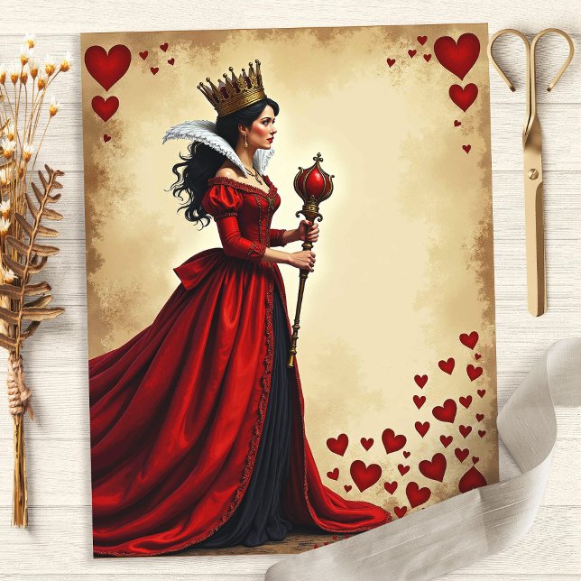 Alice Queen of Hearts Red Scepter Papier de scrapb (Créateur téléchargé)