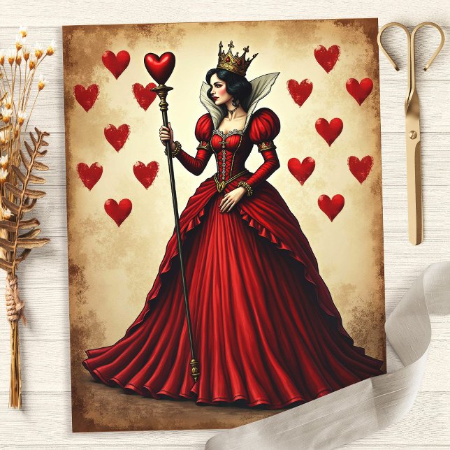 Alice Queen of Hearts Scepter Scrapbook Paper (Créateur téléchargé)