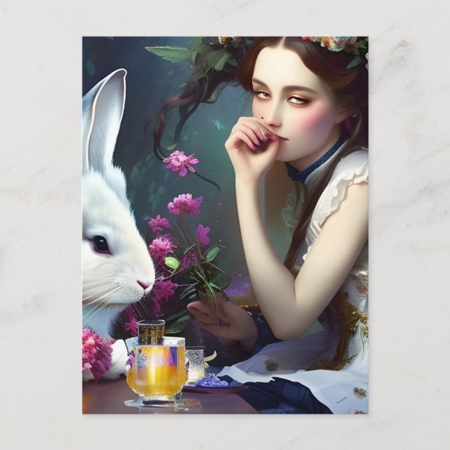 Alice Tea Party Avec Carte Postale Rabbit (Devant)