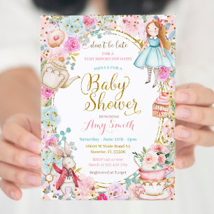 Alice Tea Party Baby shower Invitation