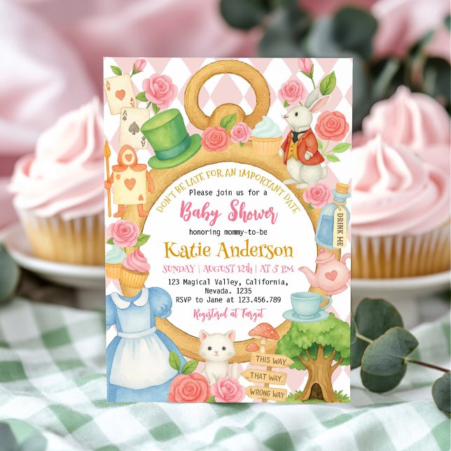 Alice Tea Party Baby shower Invitation (Créateur téléchargé)