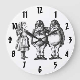 Alice, Tweedle Dee et Tweedle Dum Horloge murale
