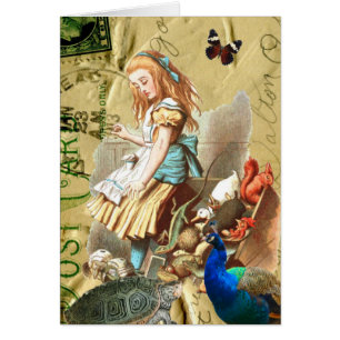 Alice vintage en collage du pays des merveilles