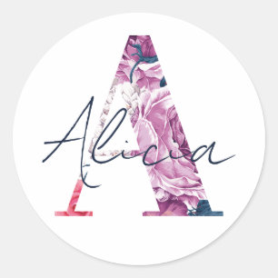 Alicia Nom Autocollant personnalisé Filles Étiquet