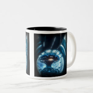 Alien dans l'espace Mug à deux tons, 11 oz