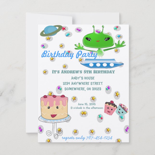 Alien Days Invitation Anniversaire (Devant)