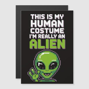 Alien de costume humain Halloween Magnet
