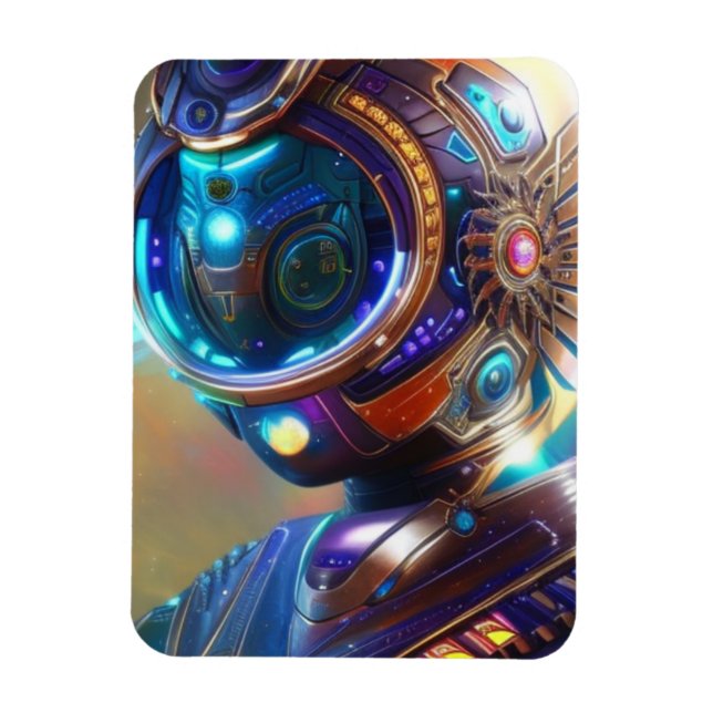 Alien Espace Futuriste Flexible Photo Magnets (Vertical)