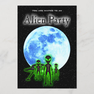 Alien frais superbe et invitation de partie d'UFO