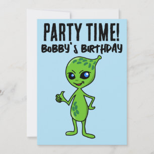 ALIEN FUNNY INVITATIONS DU PARTI ANNIVERSAIRE DE E