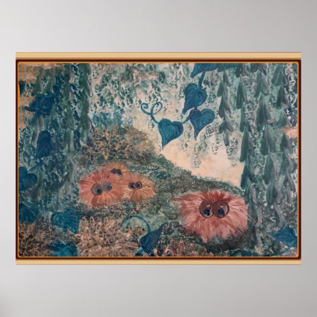 Alien Fuzz Balls Poster Print (Devant)